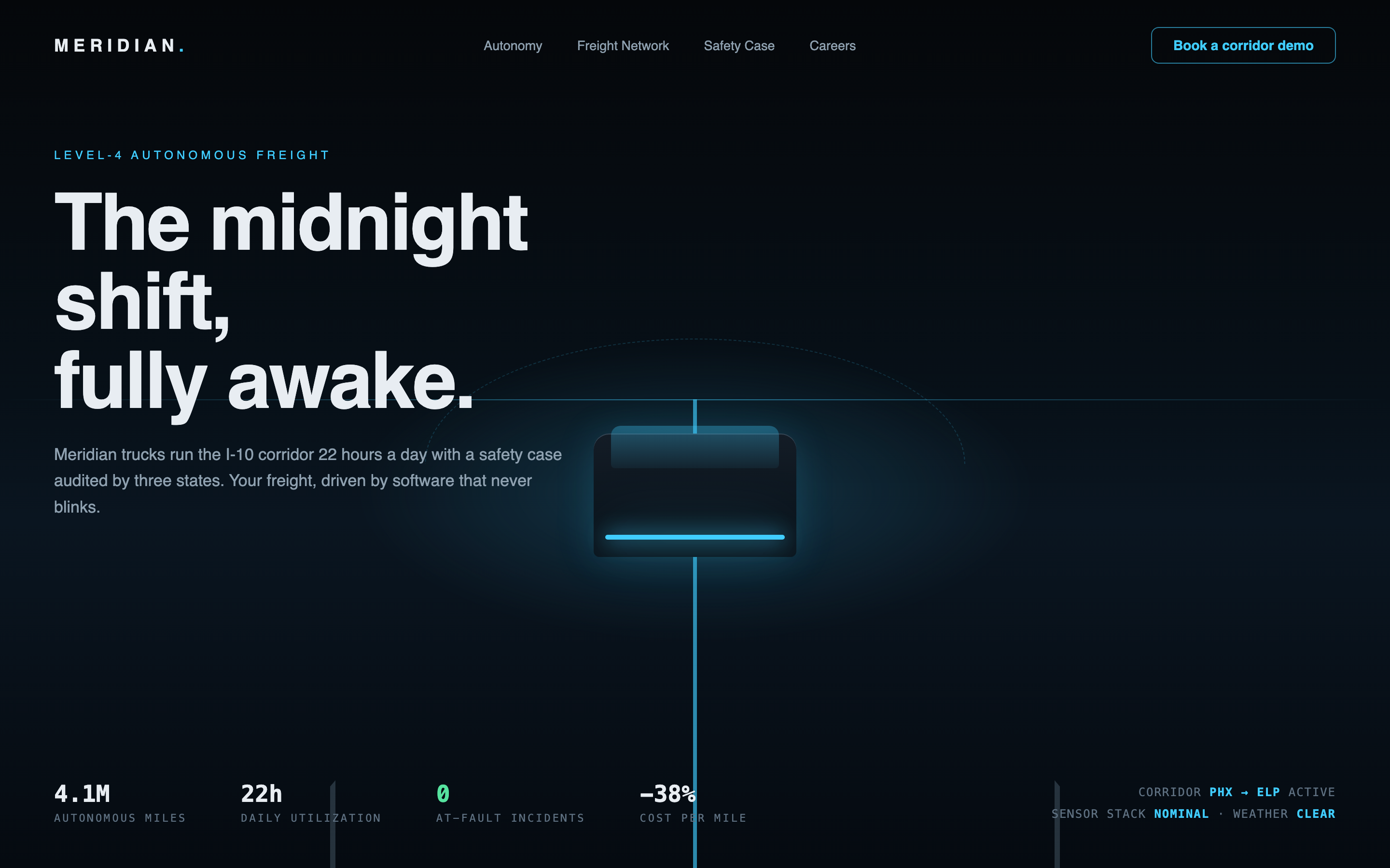 Meridian autonomous freight website